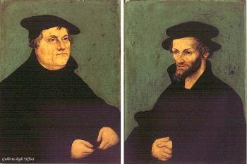 盧卡斯 伊爾 韋基奧 尅拉納赫 Portraits of Martin Luther and Philipp Melanchthon